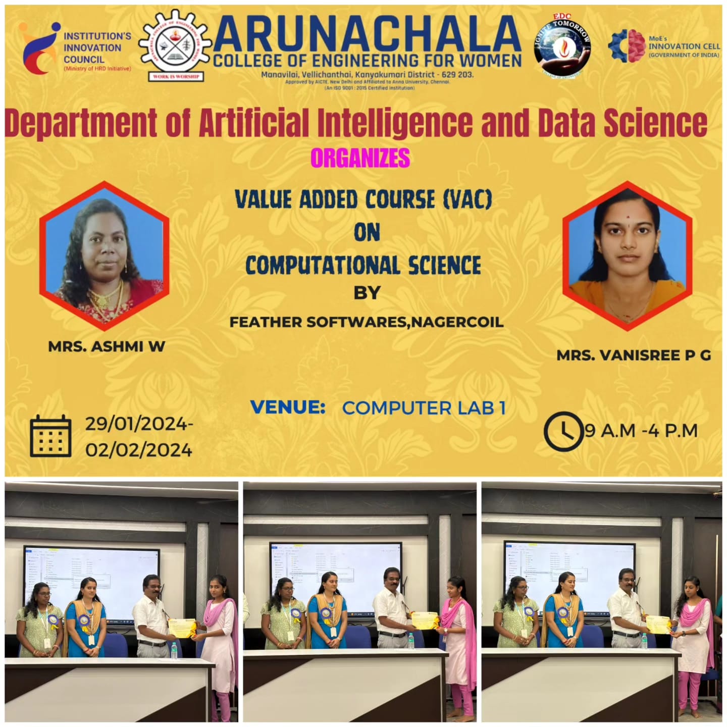 Six days training program on Deeplearning and computer vision organised by AI & DS Department